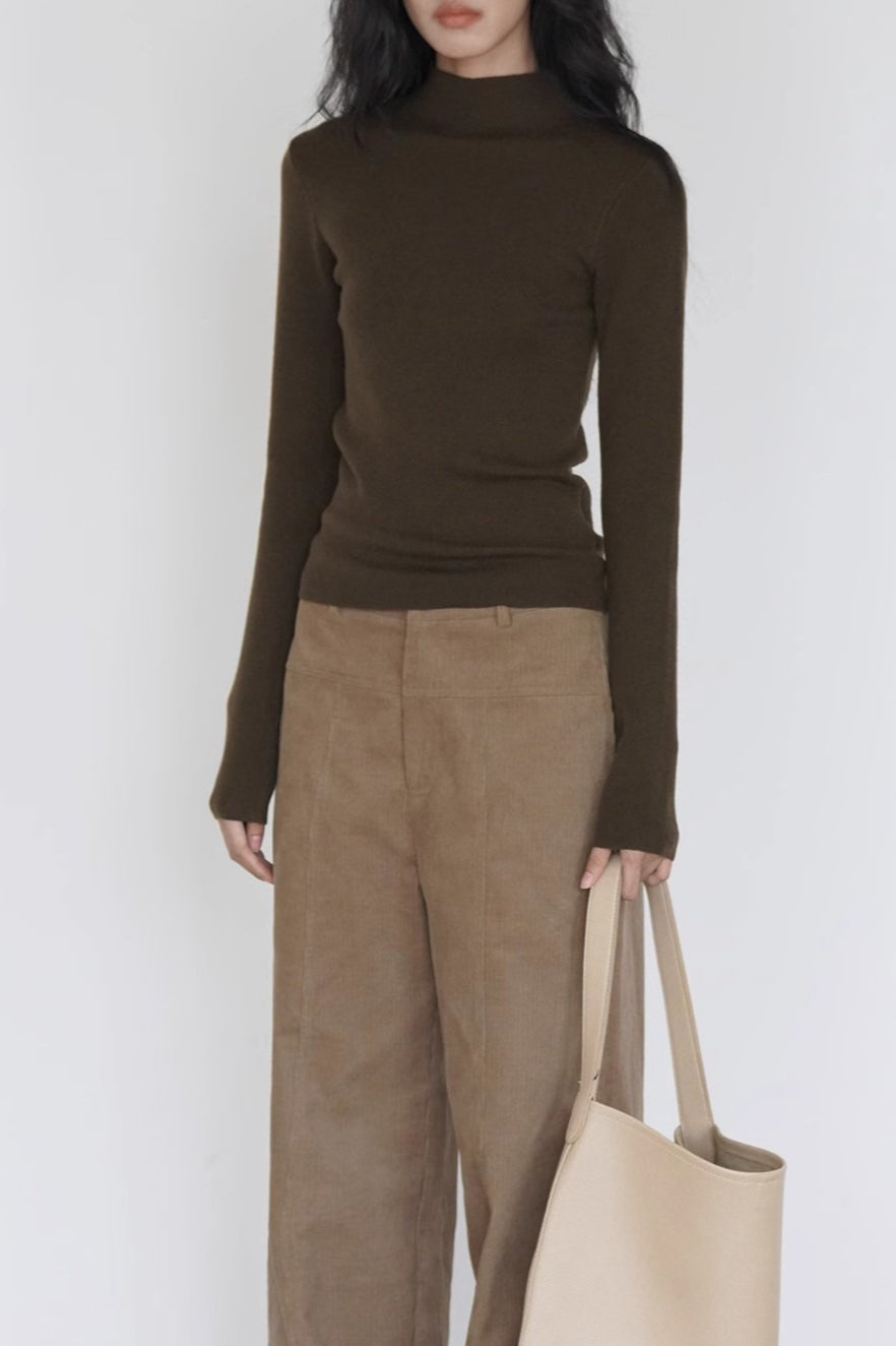 Fitted Mock Neck Knit Top