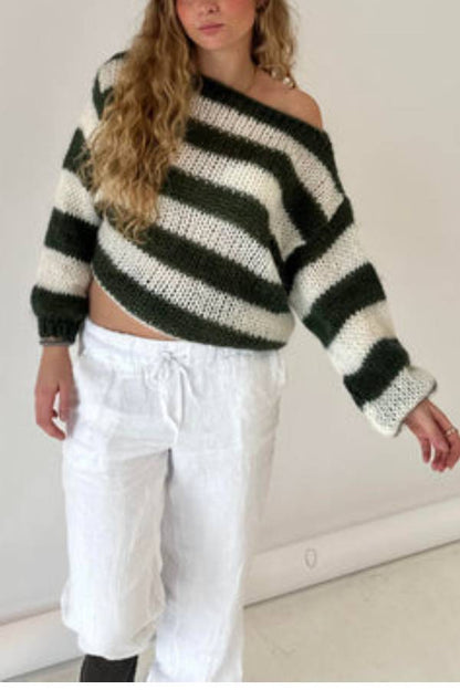 Cotton Candy Navy Stripe Knit Jumper