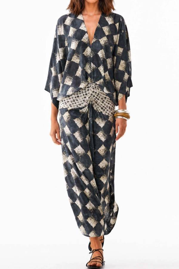 Casual Abstract Checkered Print set