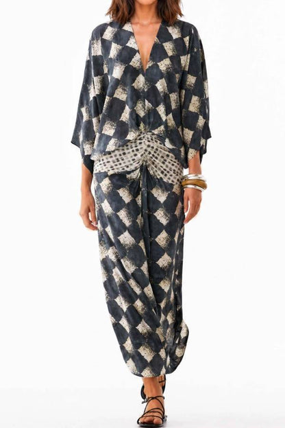 Casual Abstract Checkered Print set