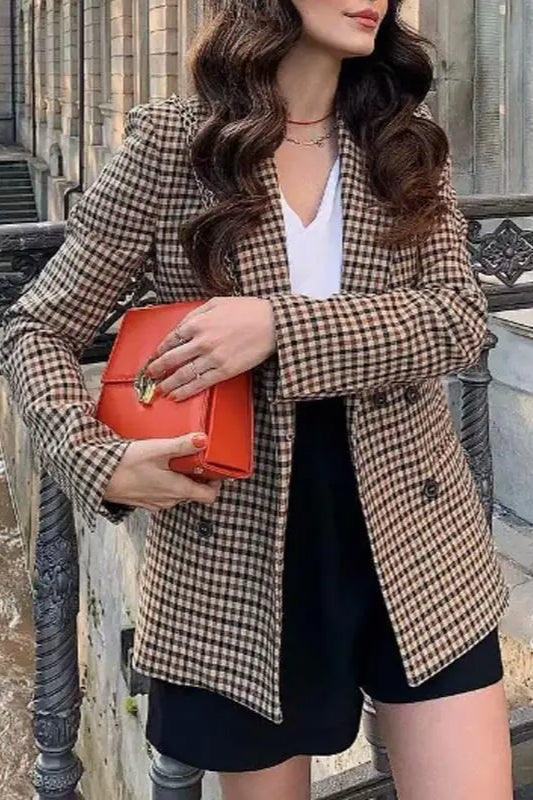 Vintage Plaid Longline Blazer