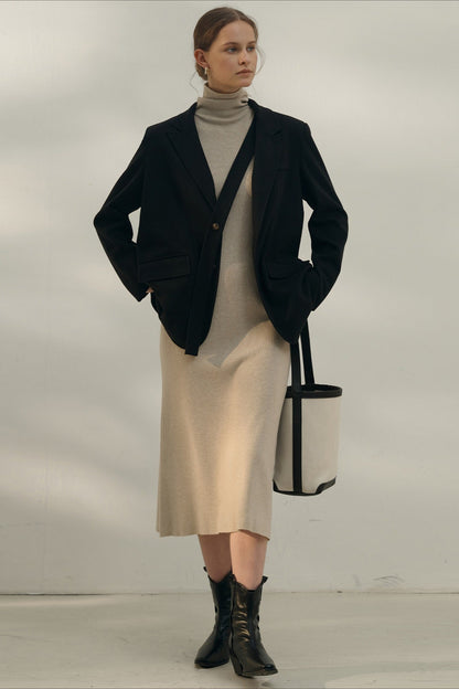 Vintage Inspired Solid Notch Lapel Blazer