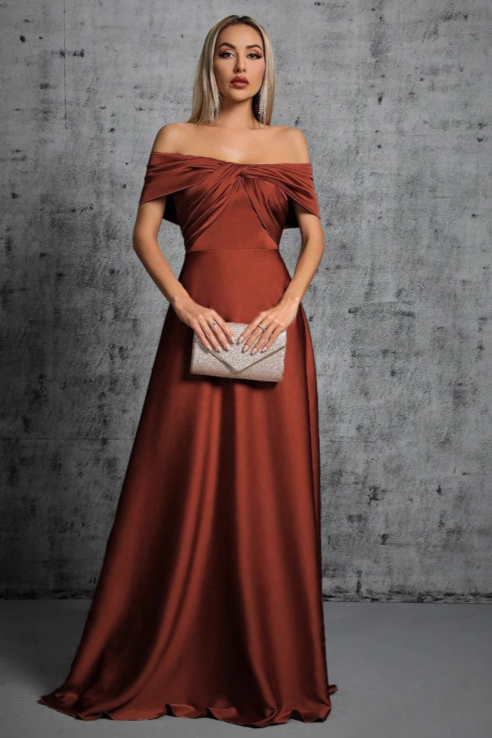 Off-Shoulder Slim-Fit Cocktail Formal Dress
