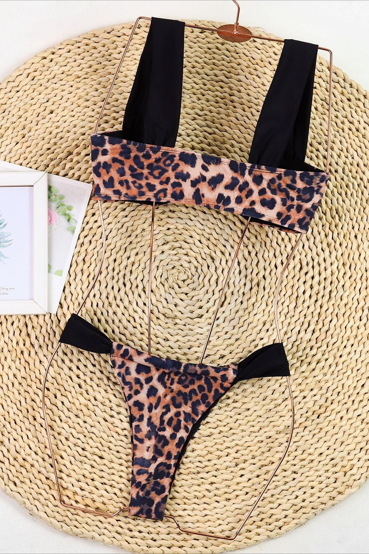 Patchwork Strapless Push Up Bikini Set