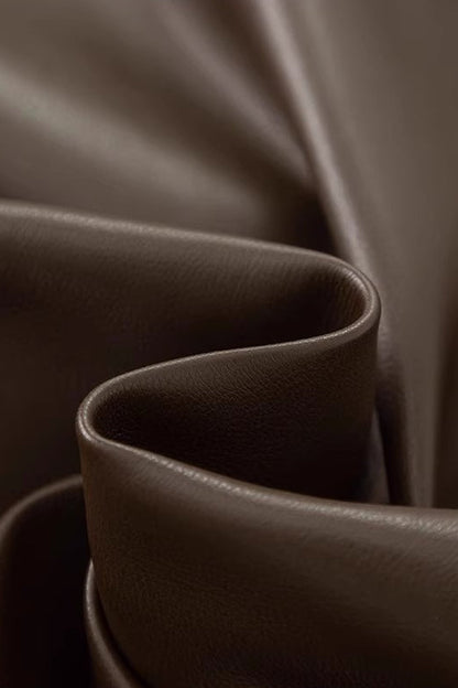 Slim PU Leather Elastic Waist Straight Pants