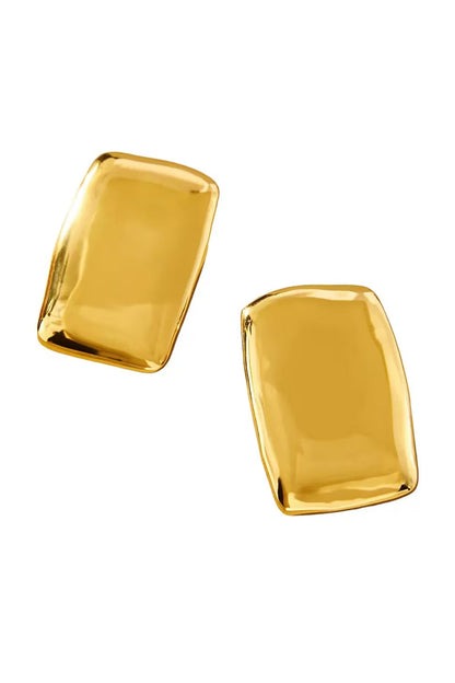 Metallic smooth rectangular earrings