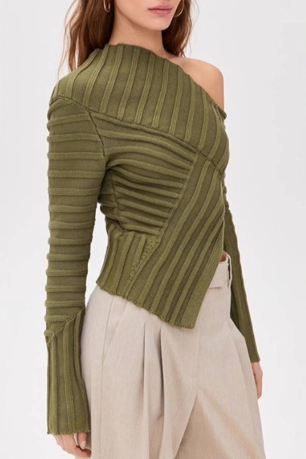 Off-Shoulder Knitted Crop Top