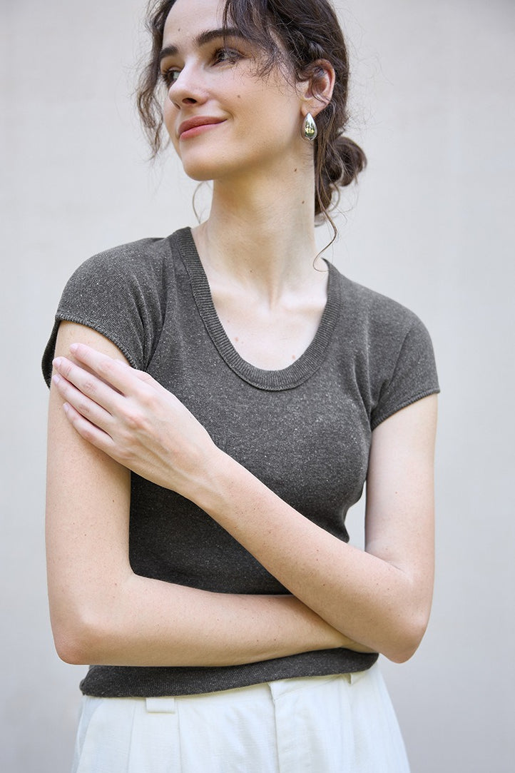 Lightweight Crewneck Knit Top