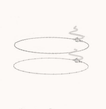 Minimal Double Layer Metal Waist Chain Set