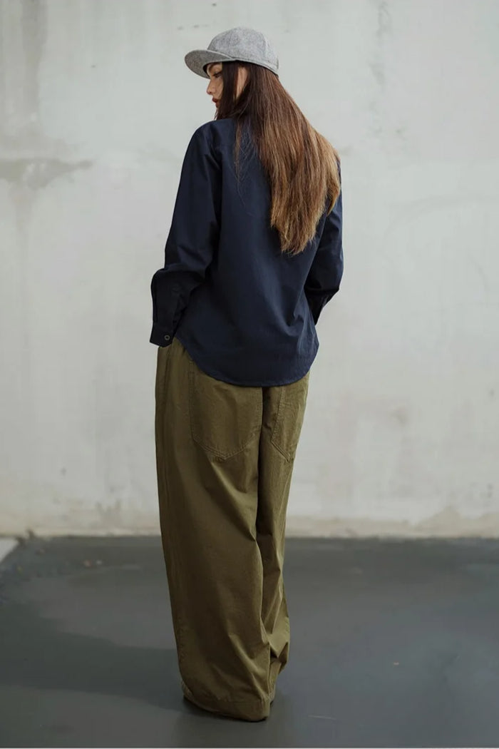 Navy Long Sleeve Casual Jacket