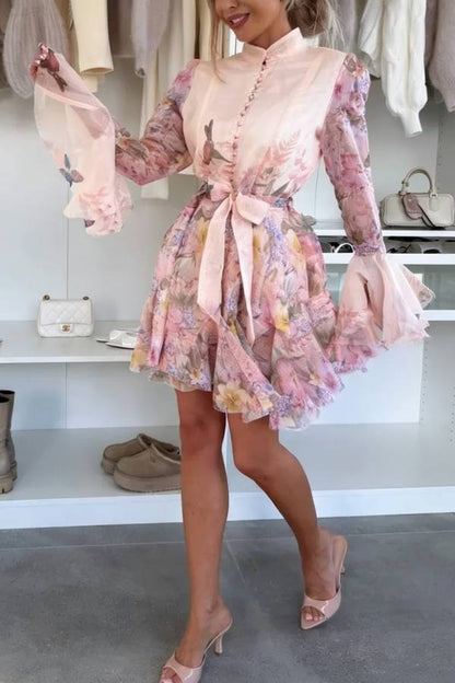 DALEYZA PEACH VISCOSE DRESS