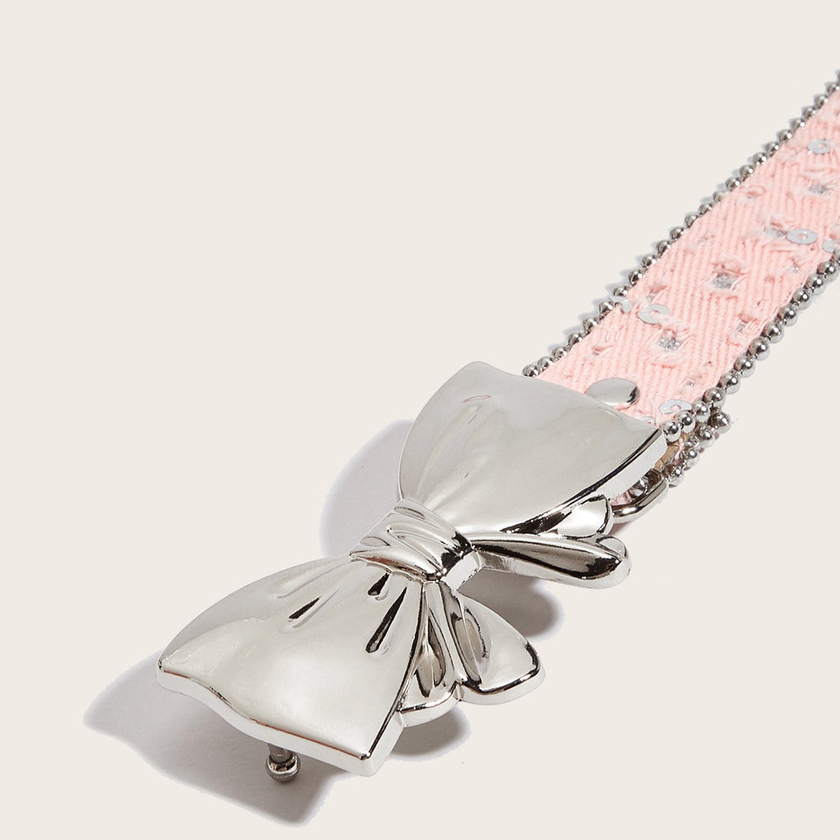 Denim Butterfly Buckle Beaded Statement Belt