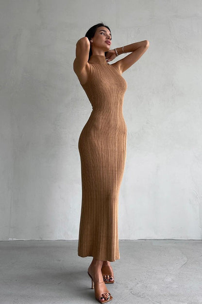Fitted Elegant Knit Sweater Dress
