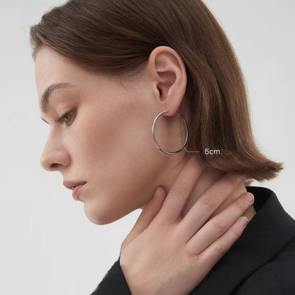 Oversized Titanium Steel Hoop Earrings