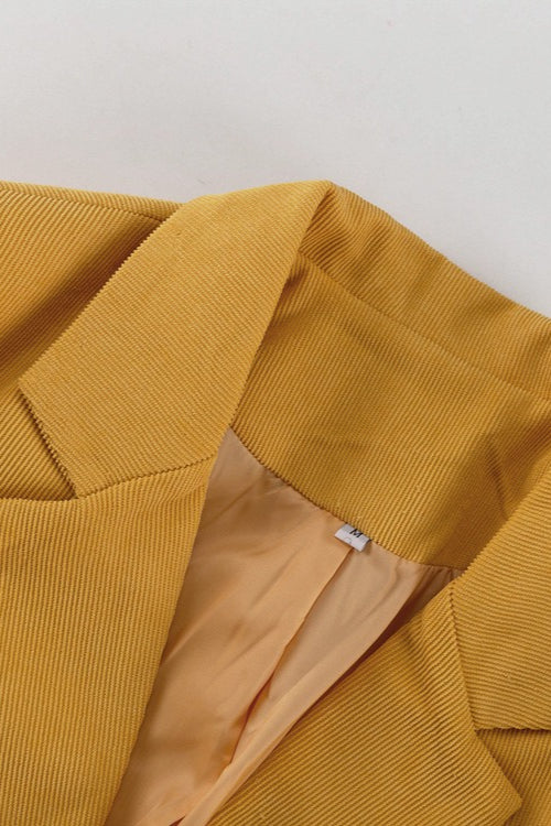 Structured Notch Lapel Fitted Two Piece Blazer Skirt Set