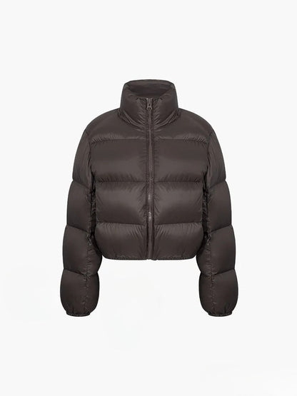 Cocoa Bean Stand Trendy Collar Quilted Puffer Coat