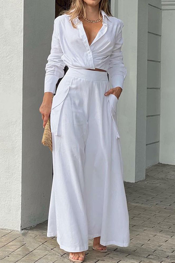 Solid color casual two-piece suit