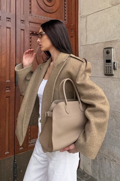 Office Wool Blend Structured Blazer Coat