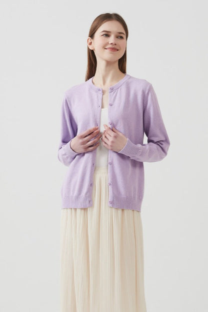 Cotton Round Neck Cardigan