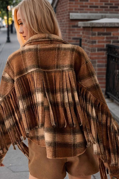 Vintage Wool Side Fringe Longline Coat