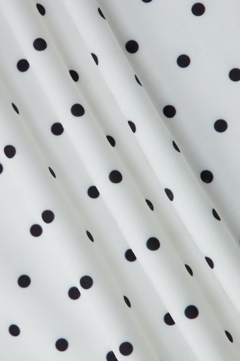 Polka Dot Lace Patchwork Bodycon Mini Dress