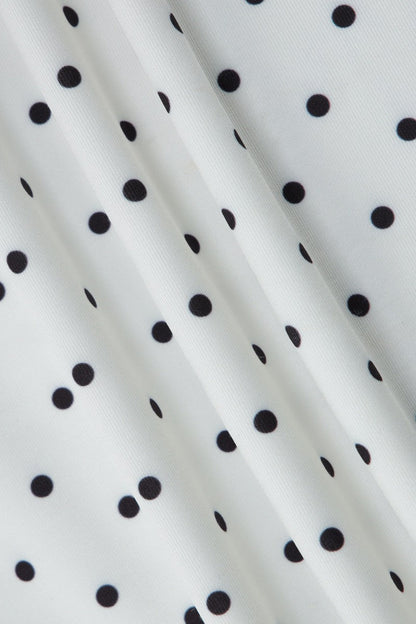 Polka Dot Lace Patchwork Bodycon Mini Dress