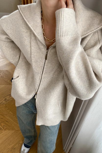 Oversized Open Collar Cardigan