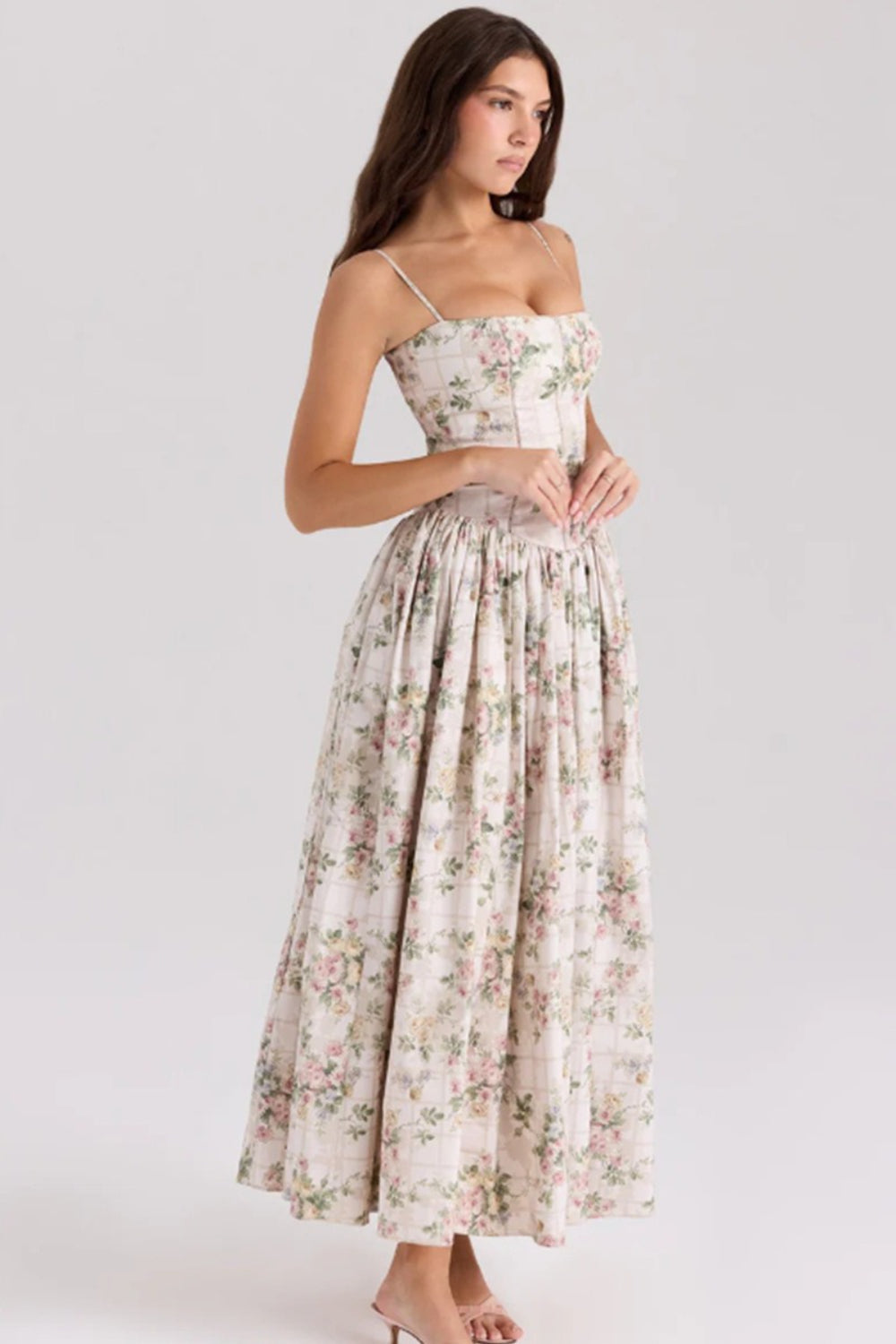 Romantic Tiered A-Line Floral Dress