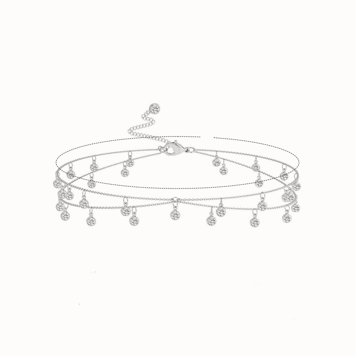 Geometric Rhinestone Tassel Waist Chain