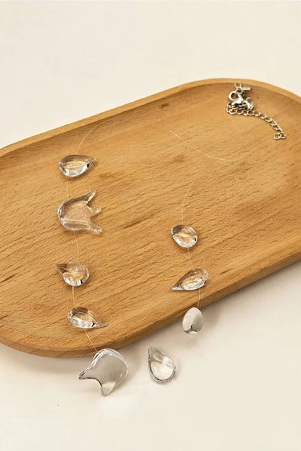Clear Crystal Dewdrop Collarbone Necklace