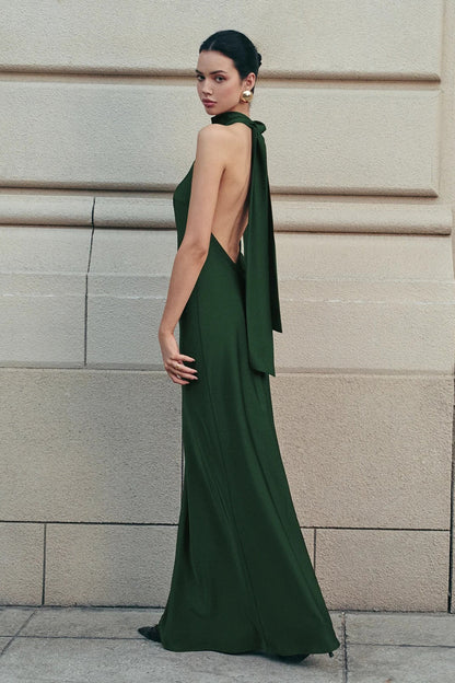 Halter Neck Backless Mermaid Prom Dress