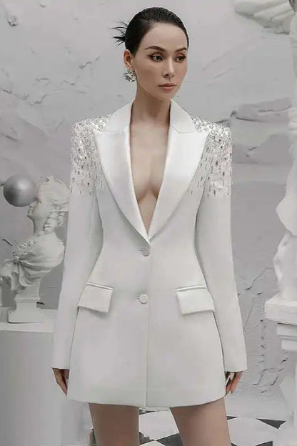 Heavy Beaded Statement Design Blazer
