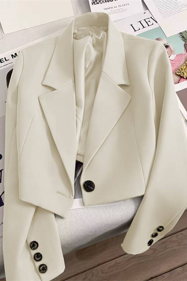 Multi‑Color Cropped Blazer Jacket