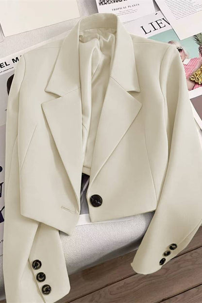 Multi‑Color Cropped Blazer Jacket