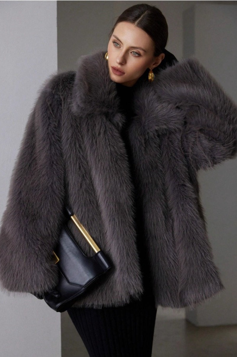 Luxe Solid Faux Fur Winter Coat