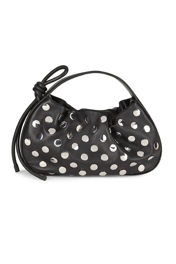 Mini Origami Studded Leather Top Handle Bag