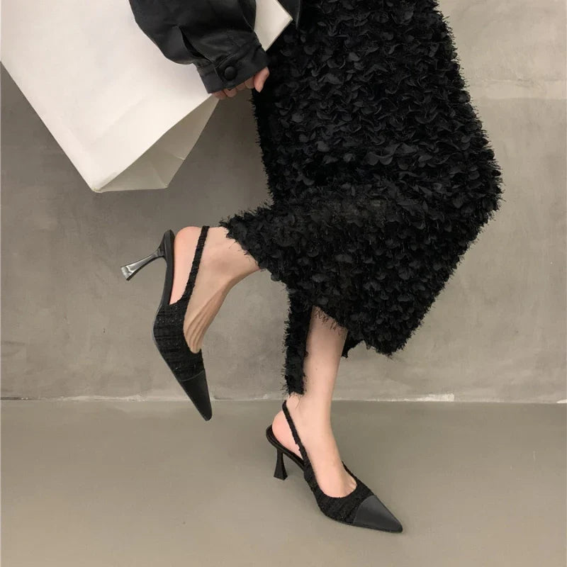New Summer Casual Fashion Pointed Solid Color Elegant Comfortable Stilettos Low Heel Pumps