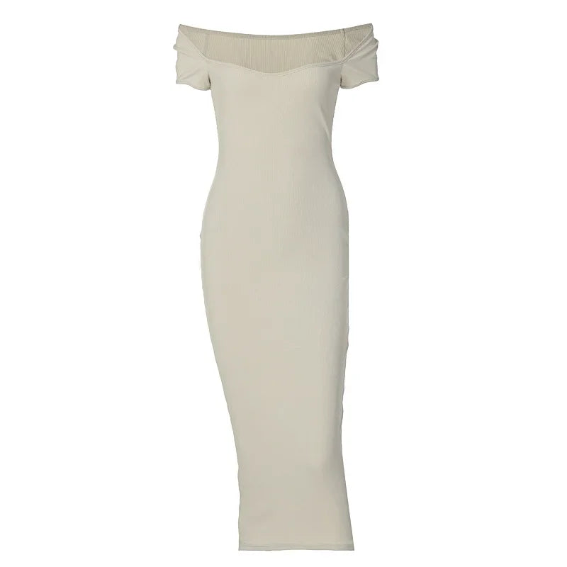 New Boat Elegant High Slim Ladies Y2K Midi Dresses