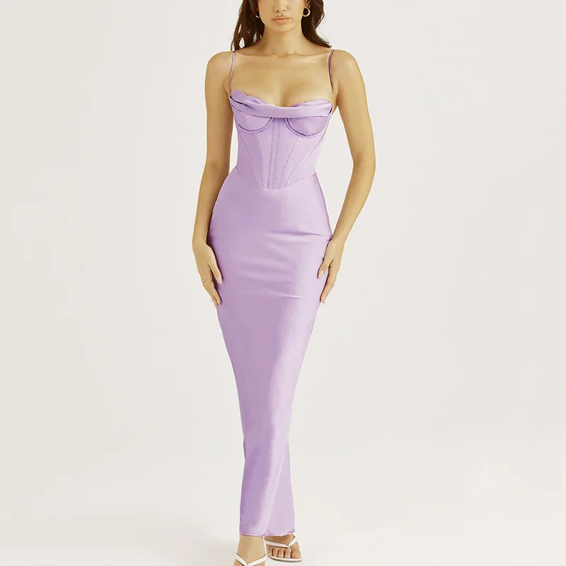 Puss Satin Pleated Elegant Casual Vestidos Midi Dresses