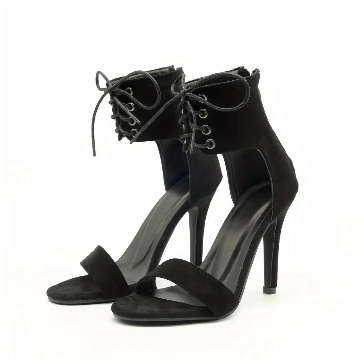 Stylish 2024 Open Toe Lace Hollow Cross Roman Designer High Heel