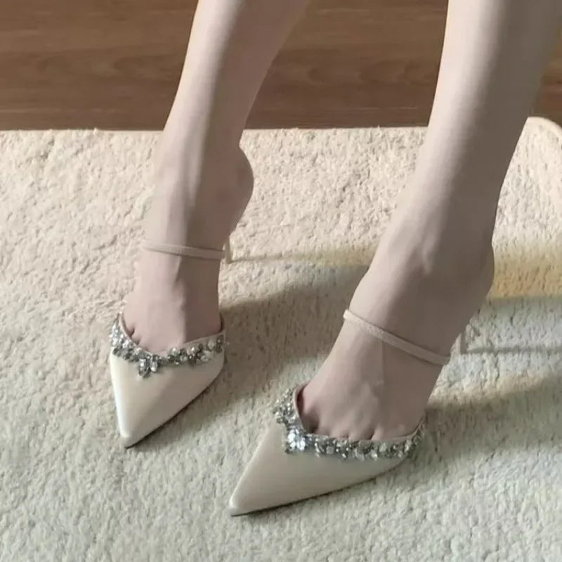 Summer Pointed Slipper Elegant Simple Prom Party Fashion Shal Mouth Low Heel Pumps