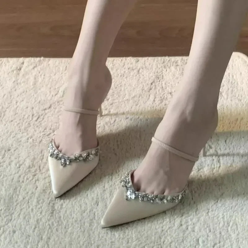 Summer Pointed Slipper Elegant Simple Prom Party Fashion Shal Mouth Low Heel Pumps