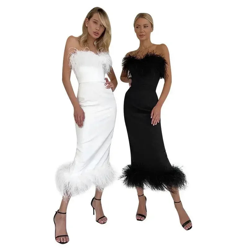 Pencil Off Shoulder Elegant Birthday Club Midi Dresses