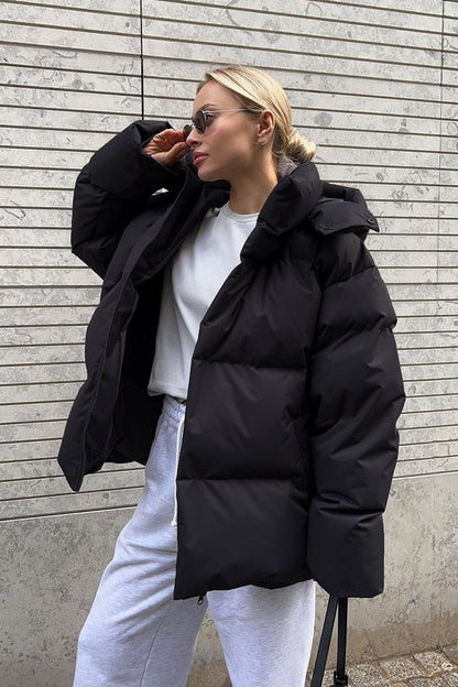 Relaxed Fit Quilted Longline Coat