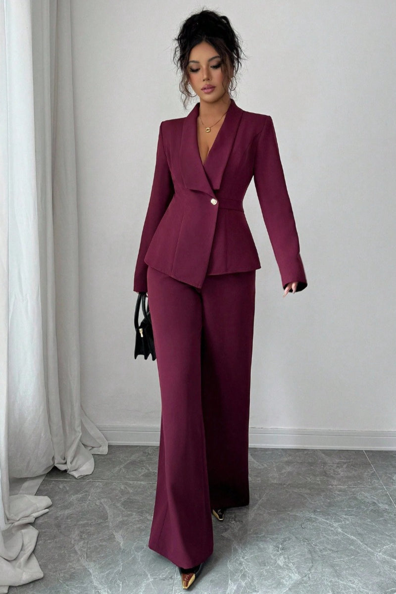 Long Sleeve Two Piece Blazer Pants Set