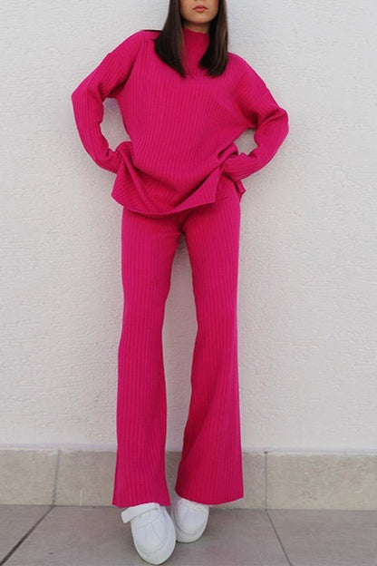 Chic High Neck Knit Sweater