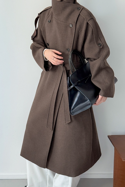 Tall Fit Double Breasted Long Chic Elegant Overcoat