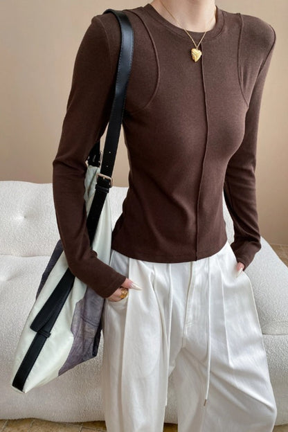 Slim Fit Tailored Long Sleeve Top