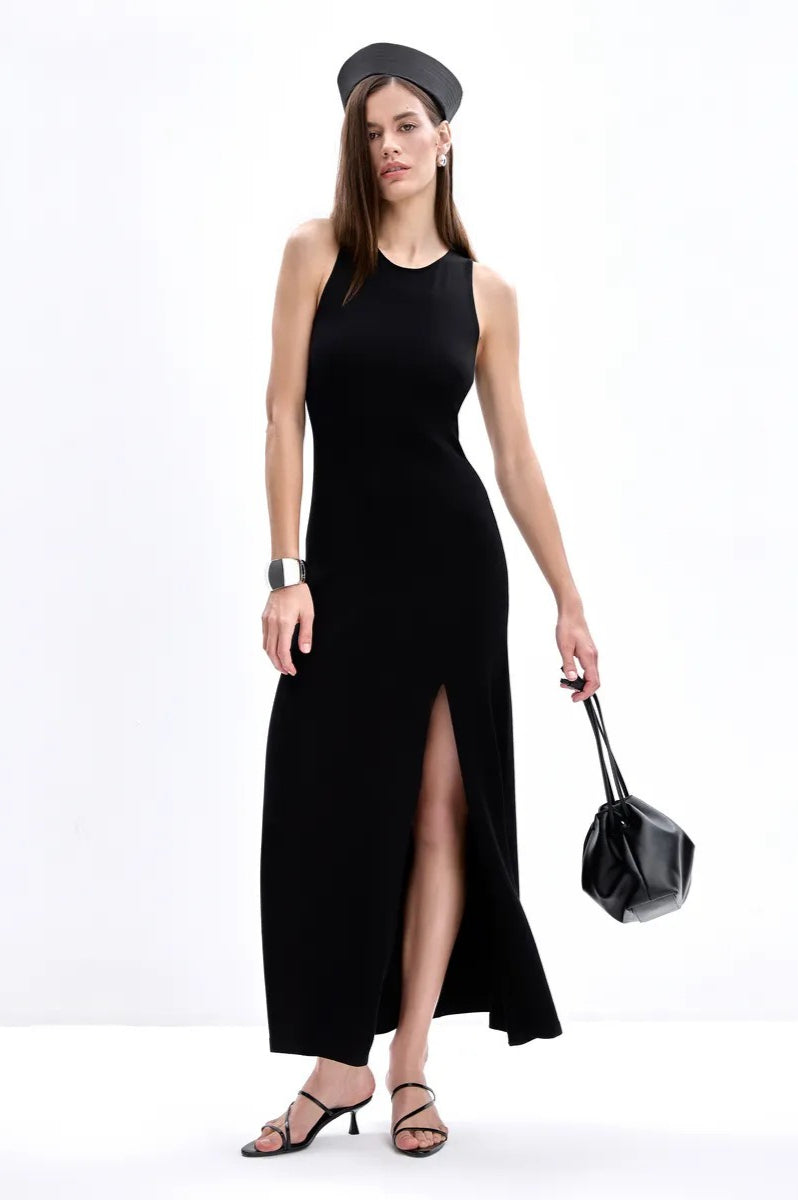 Elegant Knit Sleeveless Sweater Dress