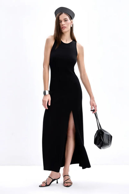 Elegant Knit Sleeveless Sweater Dress